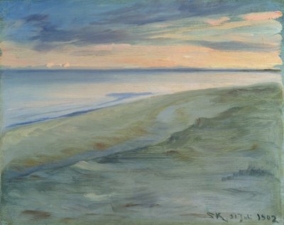 A praia, Skagen, 1902 (painel) de Peder Severin Krøyer